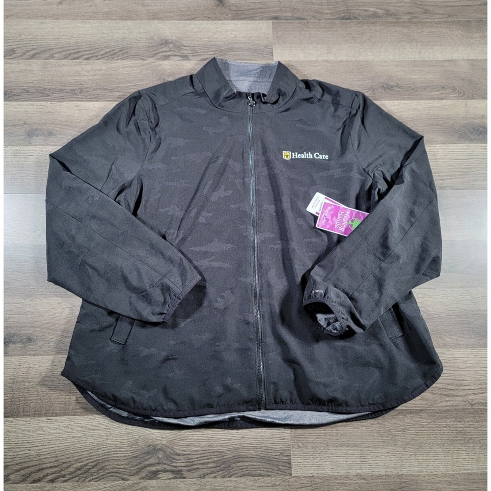 Healing Hands Scrub Jacket Purple Label Size 2X Black Camo Mizzou Healthcare NWT